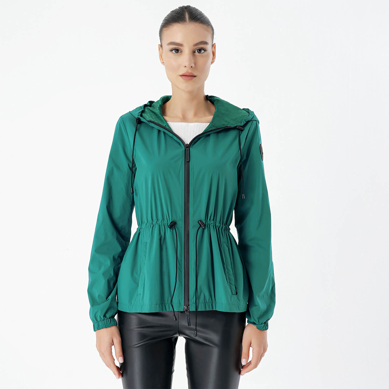 Gucci - Green Nylon Zip Up Hodded Lightweight Jacket